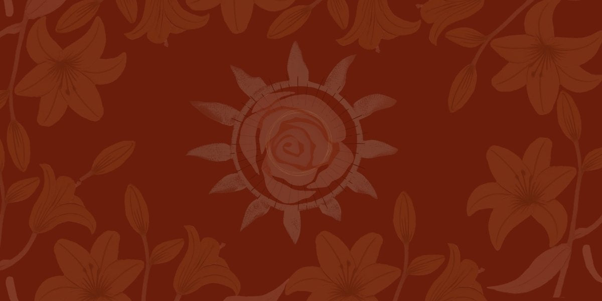flowers on a red background bystarshine