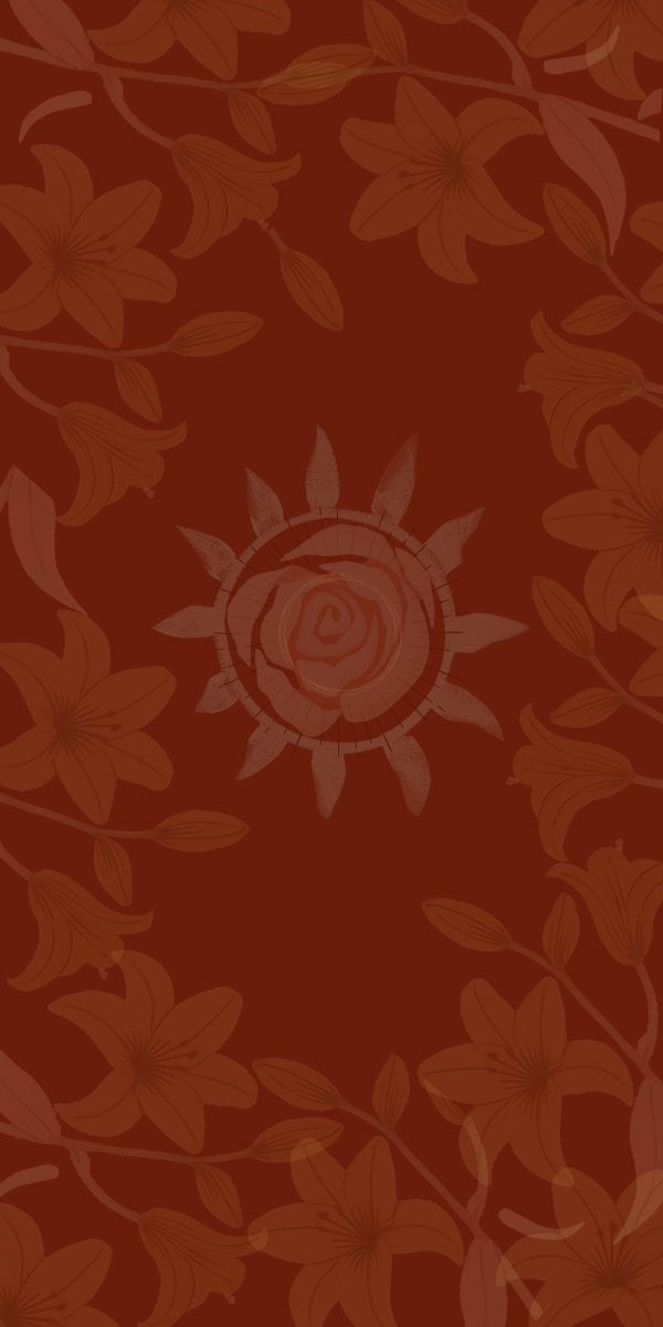 red background with floral and star patterns bystarshine